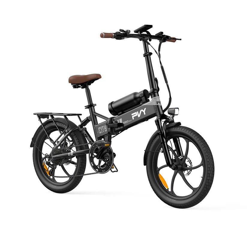 Bicicleta eléctrica plegable PVY Z20 Max de 20 pulgadas, motor de 250 W, 36 V, 15 Ah + 10,6 Ah, dos baterías