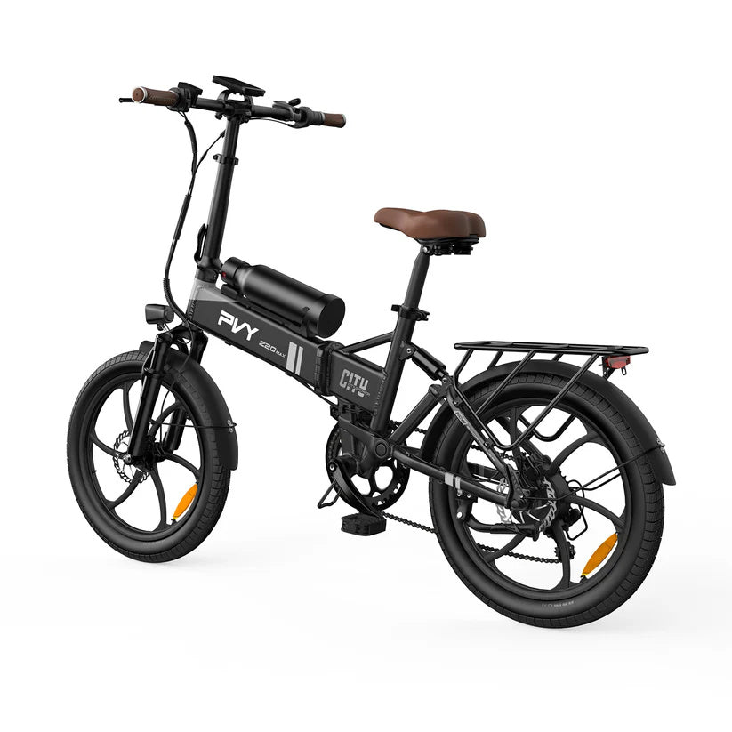 Bicicleta eléctrica plegable PVY Z20 Max de 20 pulgadas, motor de 250 W, 36 V, 15 Ah + 10,6 Ah, dos baterías