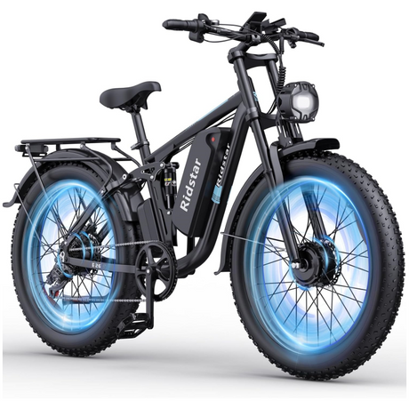 Bicicleta eléctrica de montaña RIDSTAR E26 Pro de 26 pulgadas con neumáticos anchos, motor doble de 2000 W y batería de 48 V y 23 Ah