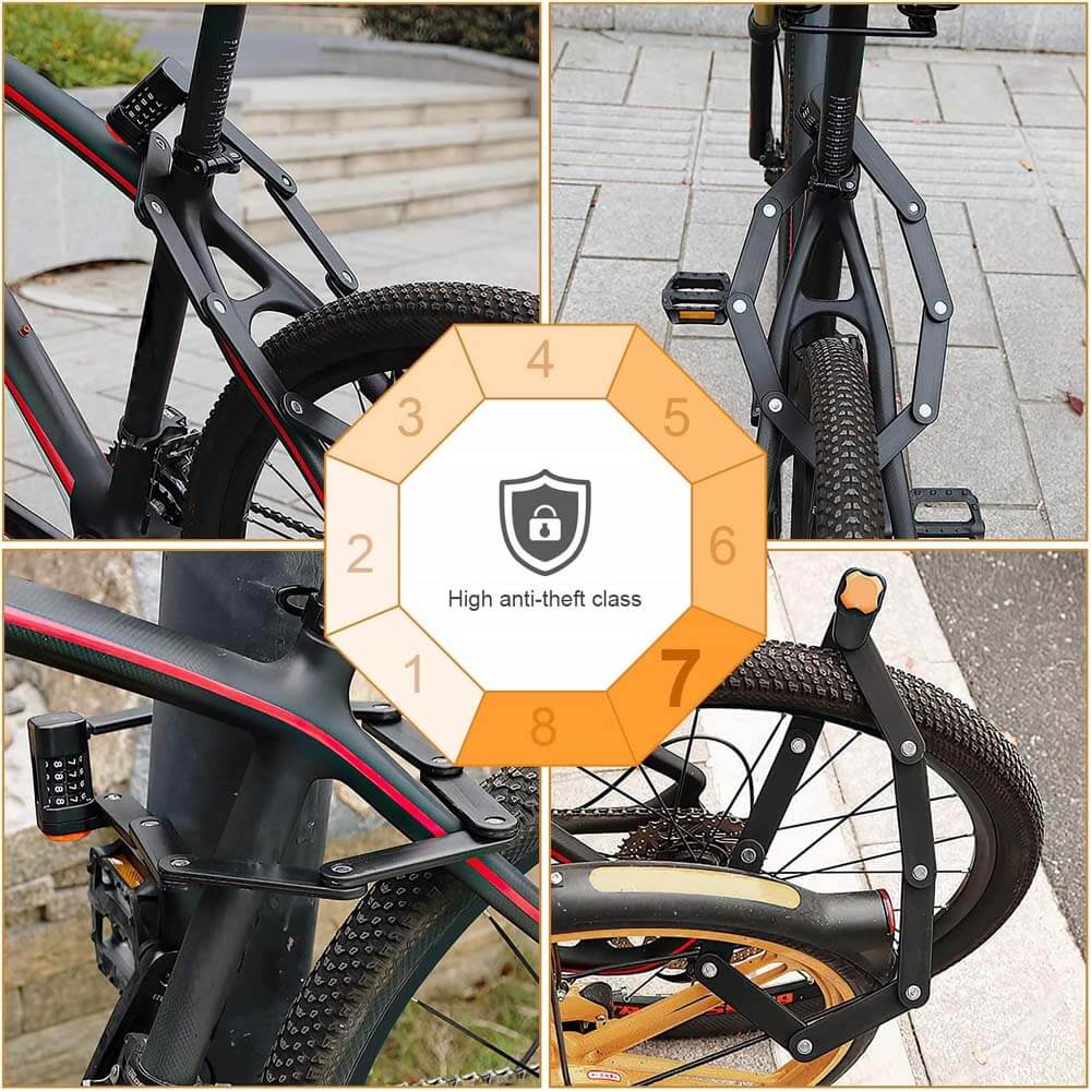 SHENGMILO Faltbares Fahrradschloss mit Ständer für Elektrofahrräder