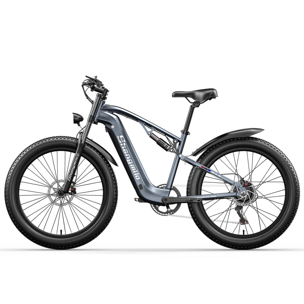Bicicleta de montaña eléctrica SHENGMILO MX05 de 26 pulgadas con neumáticos anchos, motor de 1000 W, batería de 48 V y 17,5 Ah