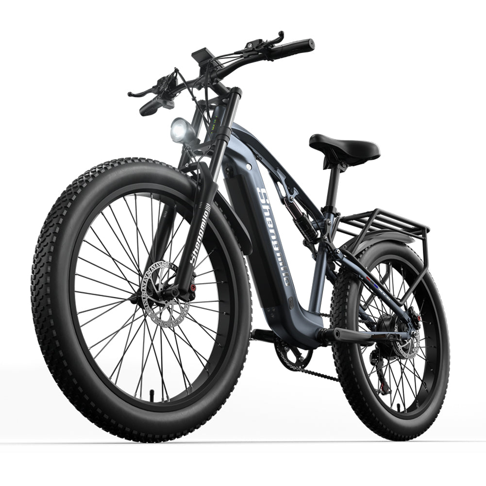 Bicicleta de montaña eléctrica SHENGMILO MX05 de 26 pulgadas con neumáticos anchos, motor de 1000 W, batería de 48 V y 17,5 Ah