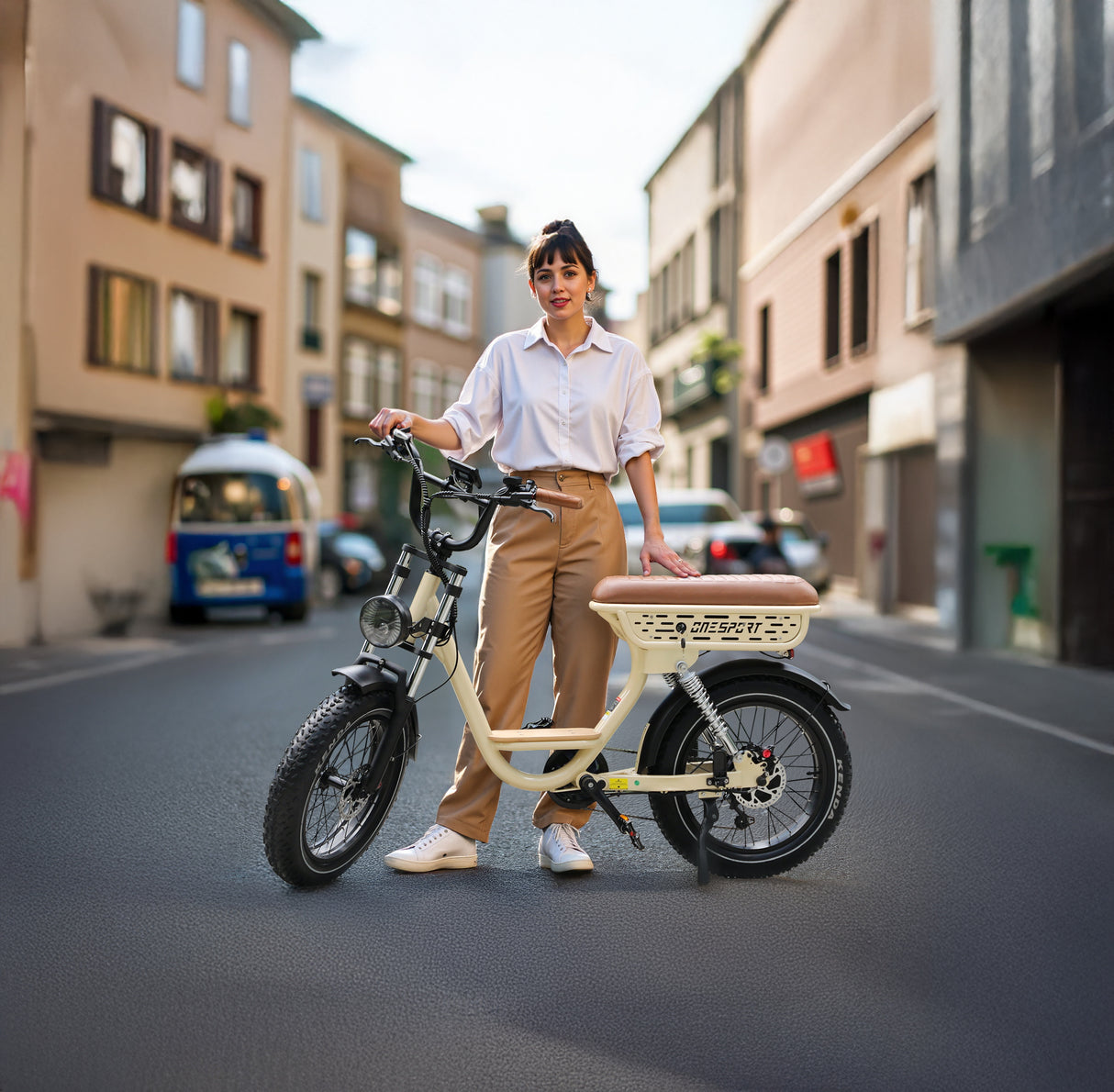 ONESPORT W77 20" Retro-Elektro-Fahrrad 500W Motor 48V 18Ah Batterie