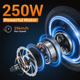 HILLMILES Mile 1 14" Damen Elektrofahrrad mit Tiefeinsteigerrahmen 250W Motor 36V 10,4Ah batterie