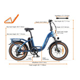 CYRUSHER Nova 20" Tiefeinsteiger Elektrofahrrad 250W Motor 36V 15Ah Batterie