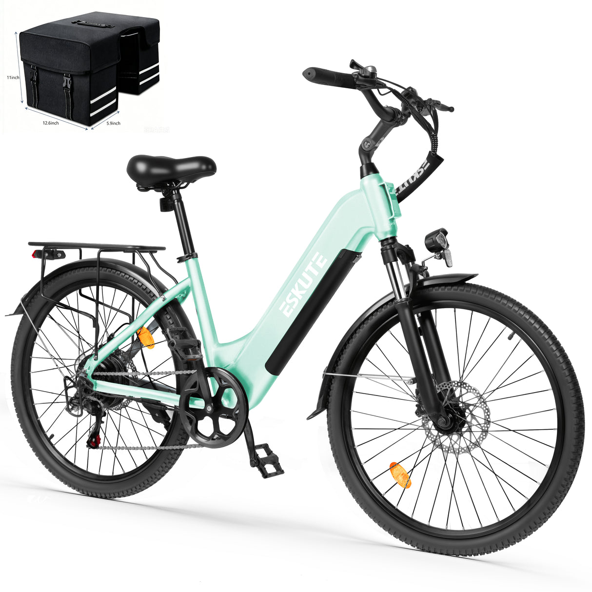 ESKUTE C202 26" Tiefeinsteiger-Elektrofahrrad 250W Motor 48V 17.5Ah Batterie