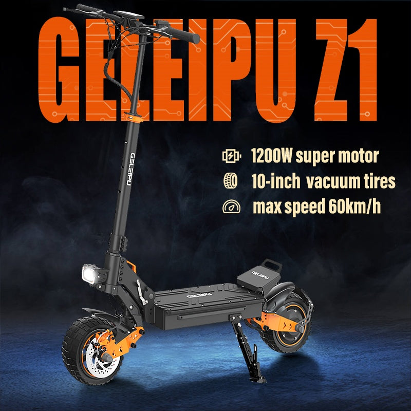 GELEIPU Z1 10" Allrad-Elektroroller 1200W Motor 48V 20Ah Batterie