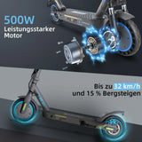 HONEYWHALE M2 Pro Zusammenklappbarer Elektroroller mit App-Steuerung Bluetooth 500W Spitzenmotor 36V 7,8Ah Batterie