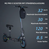 HONEYWHALE M2 Pro Zusammenklappbarer Elektroroller mit App-Steuerung Bluetooth 500W Spitzenmotor 36V 7,8Ah Batterie