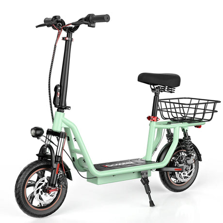 ISCOOTER I12 12" Pendler-Elektroroller mit Sitz und Tragekorb 500W Motor 36V 7,5Ah Batterie