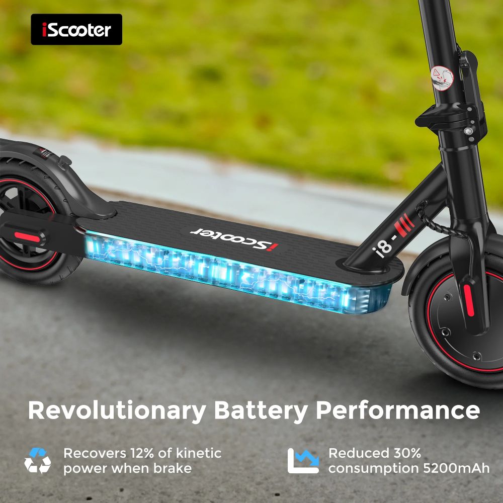 ISCOOTER I8 8,5" kokoontaittuva Commuter sähköskootteri, 350 W moottori, 42 V 5,2 Ah akku