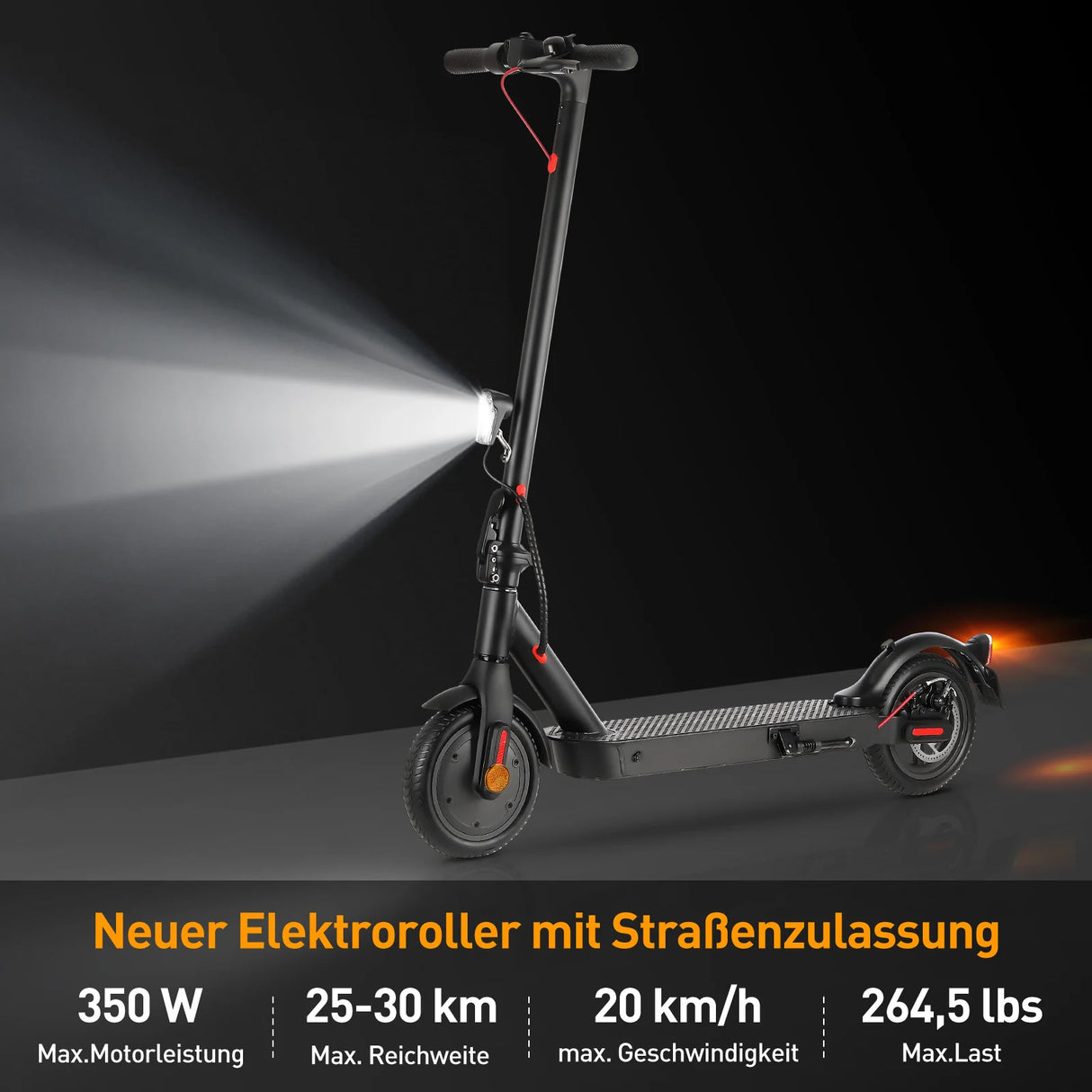 ISINWHEEL E9 8,5" E-Scooter Mit Straßenzulassung 350W Motor 36V 7,5Ah Batterie (ABE)