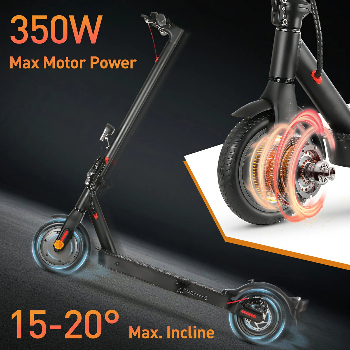 ISINWHEEL E9 Pro 8,5" E-Scooter Mit Straßenzulassung 350W Motor 36V 7,5Ah Batterie (ABE)