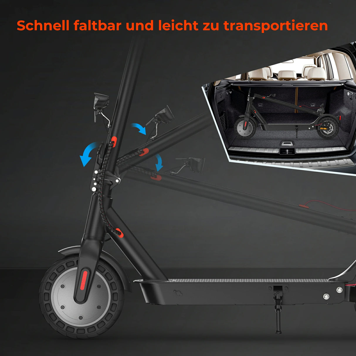 ISINWHEEL E9T Max 10" E-Scooter Mit Straßenzulassung 500W Motor 42V 10Ah Batterie (ABE)