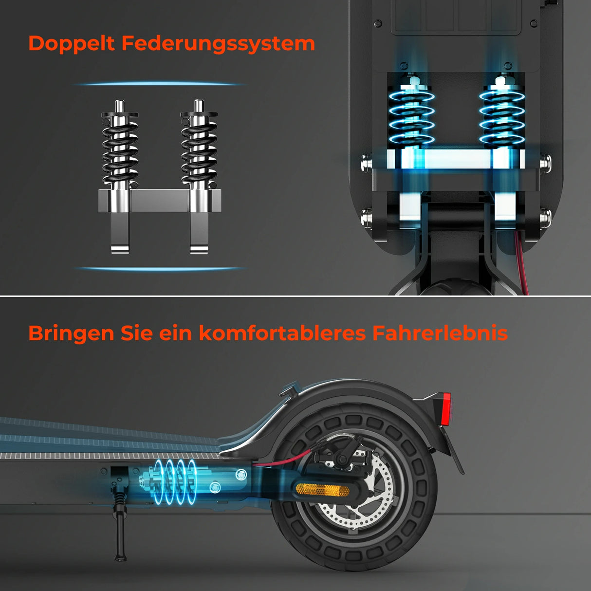 ISINWHEEL E9T Max 10" E-Scooter Mit Straßenzulassung 500W Motor 42V 10Ah Batterie (ABE)