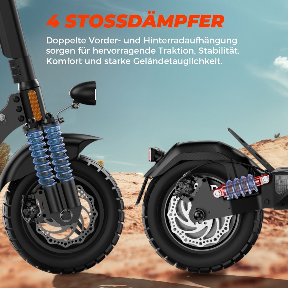 ISINWHEEL T4 10" off-road e-skootteri katuhyväksynnällä 1000W moottori 42V 12.5Ah akku (ABE)