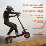 ISINWHEEL T8 10" Offroad-E-Scooter Mit Straßenzulassung 1200W Motor 42V 15Ah Batterie (ABE)