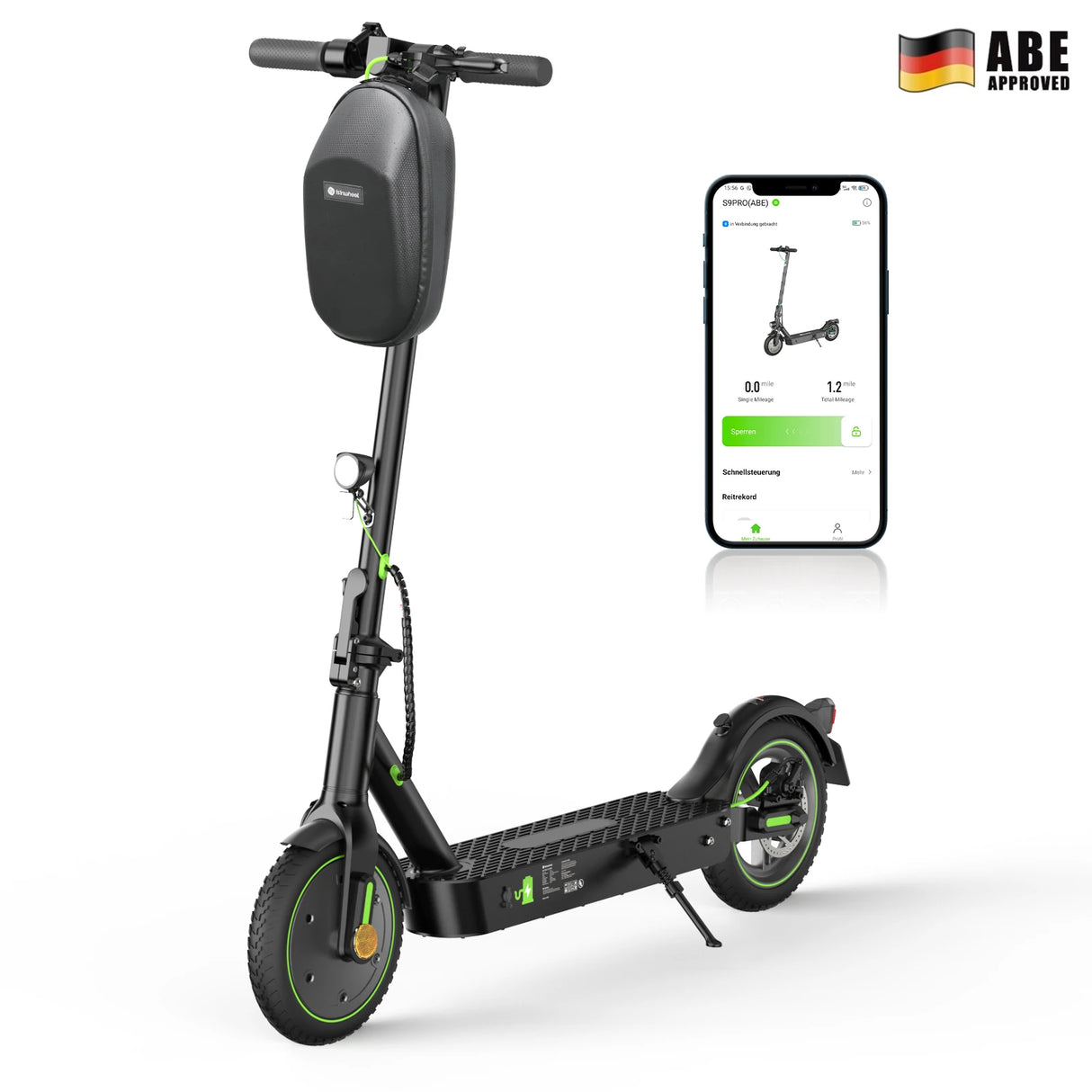 ISINWHEEL S9 Pro 8,5" E-Scooter Mit Straßenzulassung 350W Motor 36V 7,5Ah Batterie (ABE)