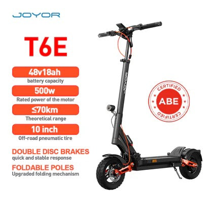 JOYOR T6E 10" Allrad-Elektroroller 500W Motor 48V 18Ah Batterie (ABE)