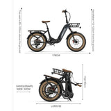 LANKELEISI GOLF-X 20 Step Thru faltbares City Elektrofahrrad 1000W Motor 48V 20Ah Batterie