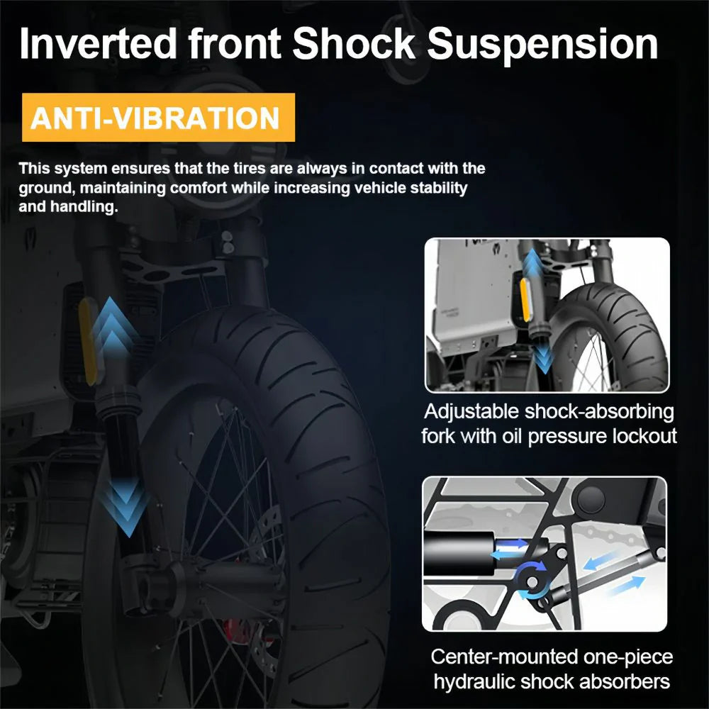 NEXXBIKE X5 Plus 20" Fat Tires Elektro-Dirtbike 2000W-Spitzenmotor 48V 25Ah Batterie mit NFC Schlüssel