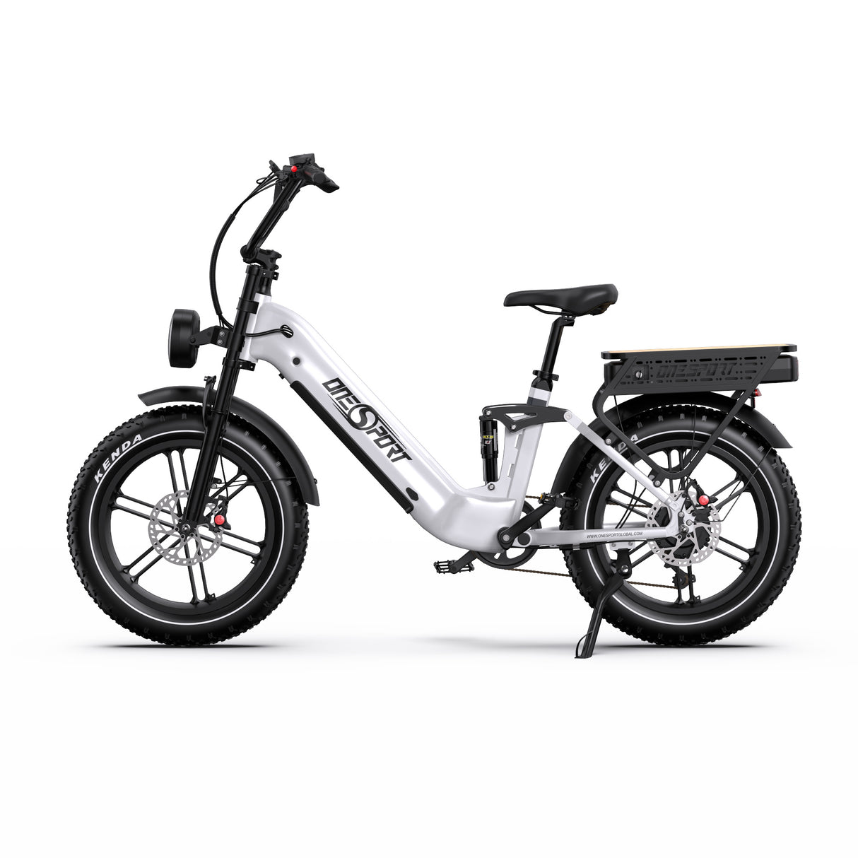 ONESPORT OT08PRO 20“ Vollgefedertes Fat Tire Elektrofahrrad 500W Motor 48V 18Ah*2 Dual Batterie