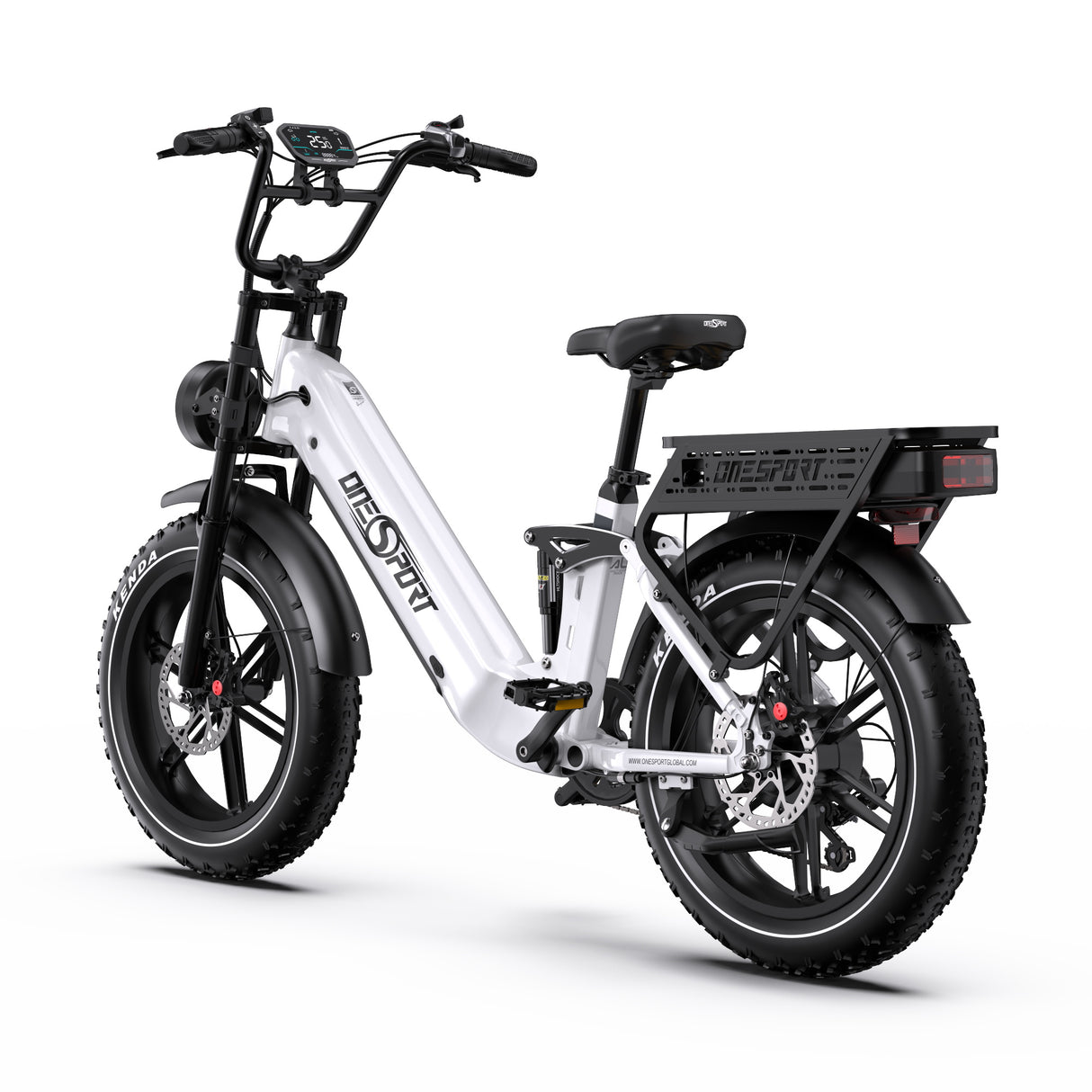 ONESPORT OT08PRO 20“ Vollgefedertes Fat Tire Elektrofahrrad 500W Motor 48V 18Ah*2 Dual Batterie