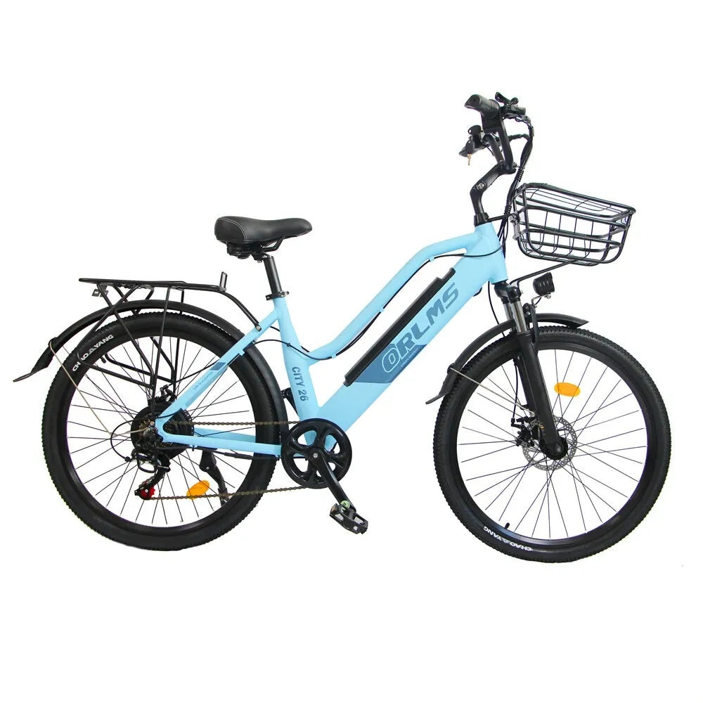 ORLMS CITY BIKE 26" Damen E Bike mit Tiefeinstieg 500W Motor 48V 15AH Batterie