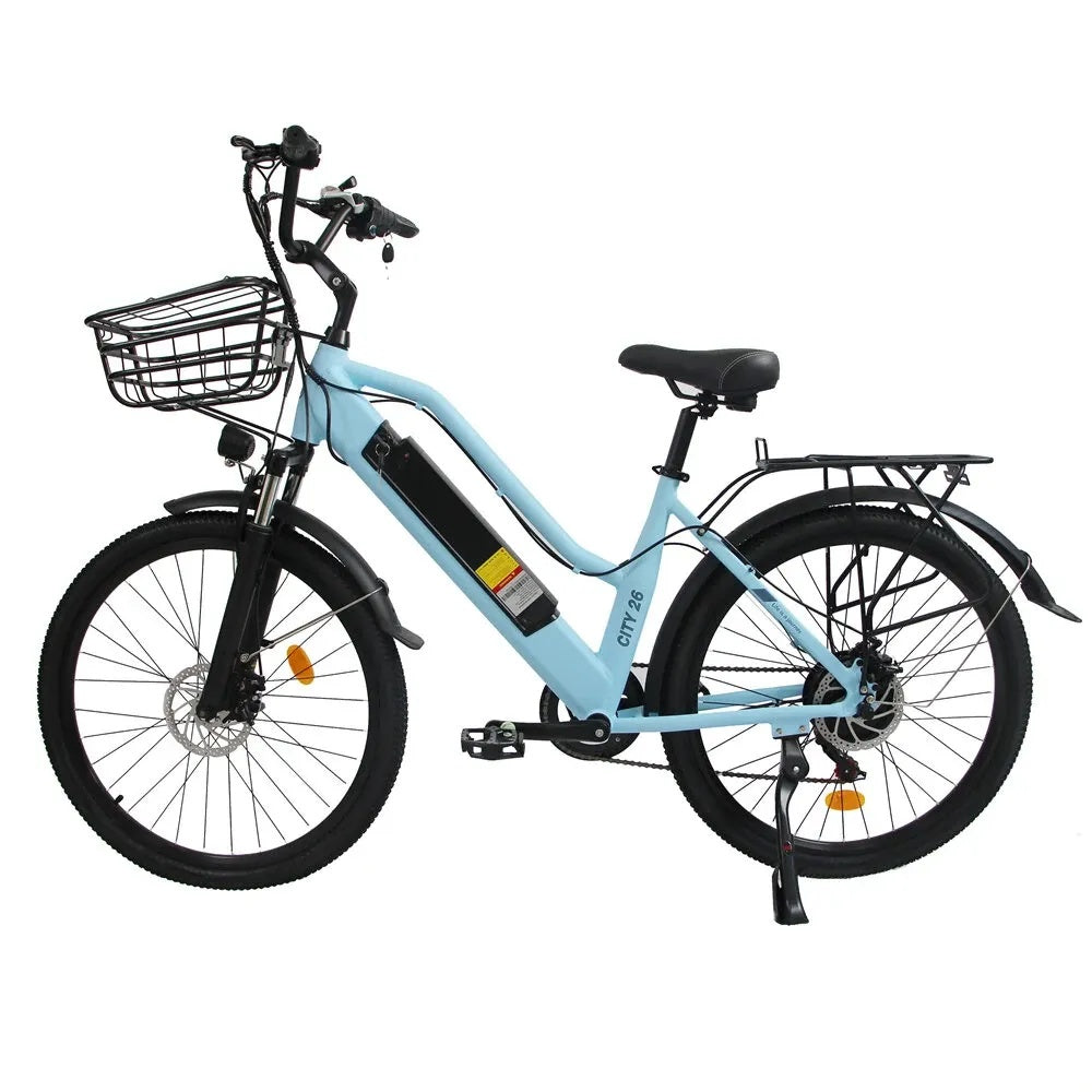 ORLMS CITY BIKE 26" Damen E Bike mit Tiefeinstieg 500W Motor 48V 15AH Batterie