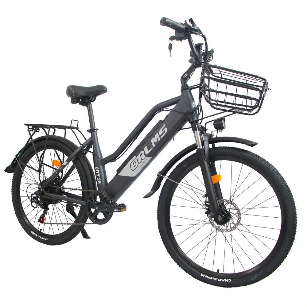 ORLMS CITY BIKE 26" Damen E Bike mit Tiefeinstieg 500W Motor 48V 15AH Batterie