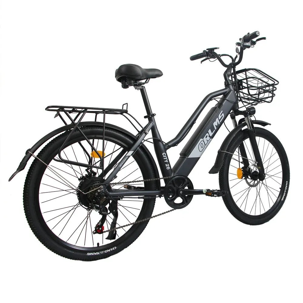 ORLMS CITY BIKE 26" Damen E Bike mit Tiefeinstieg 500W Motor 48V 15AH Batterie