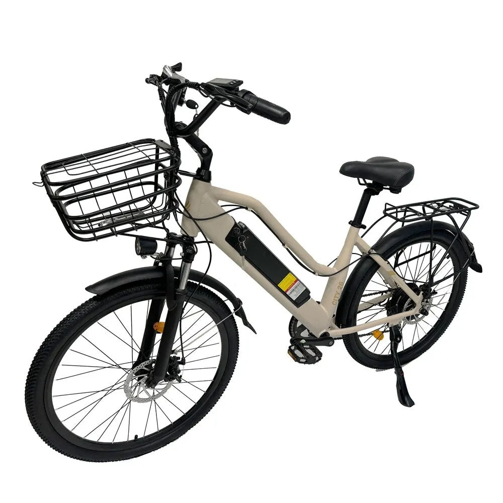 ORLMS CITY BIKE 26" Damen E Bike mit Tiefeinstieg 500W Motor 48V 15AH Batterie