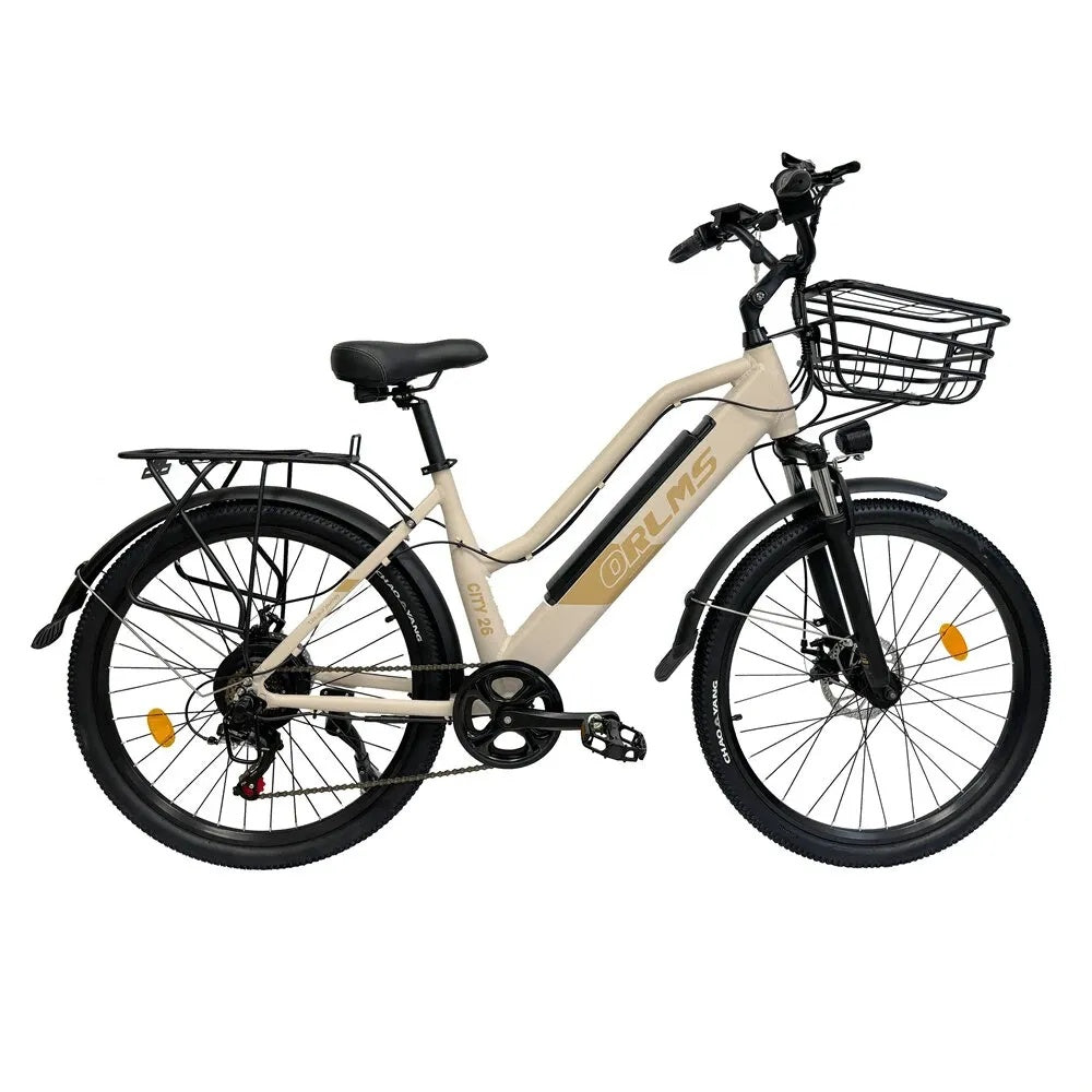 ORLMS CITY BIKE 26" Damen E Bike mit Tiefeinstieg 500W Motor 48V 15AH Batterie