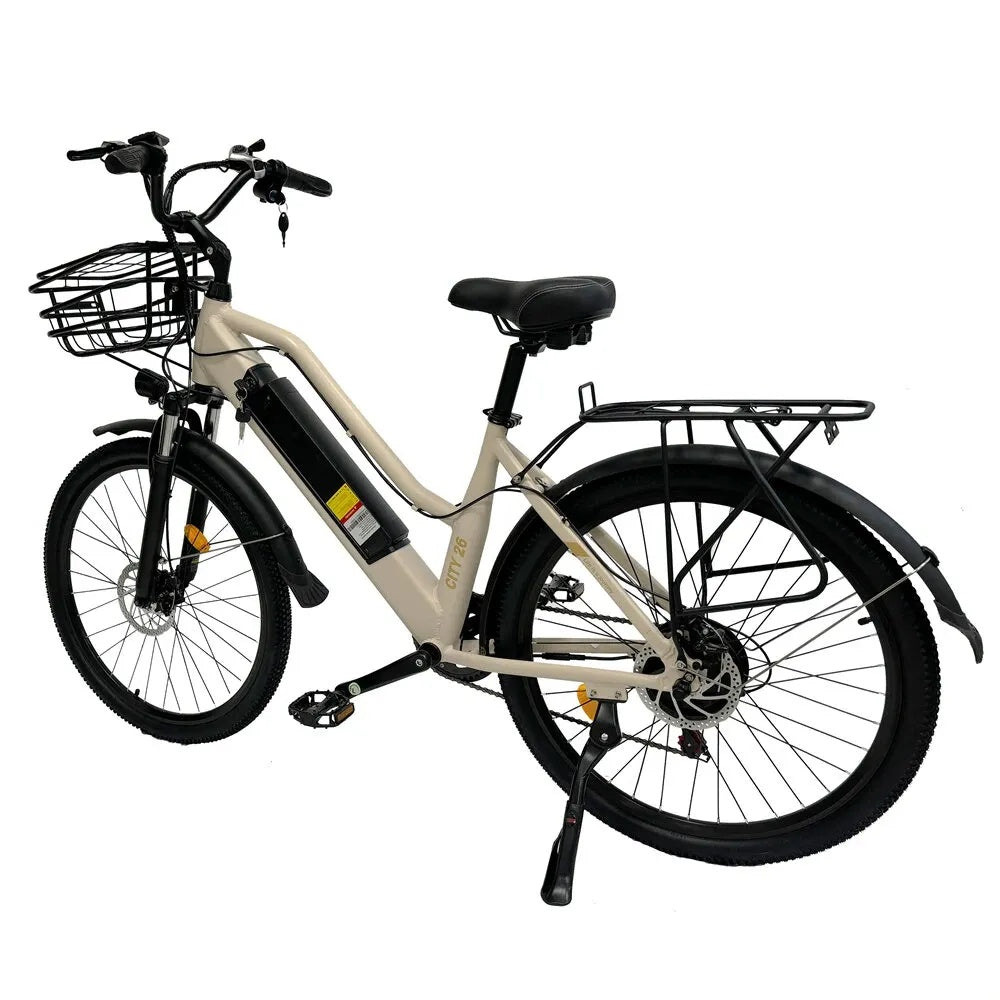 ORLMS CITY BIKE 26" Damen E Bike mit Tiefeinstieg 500W Motor 48V 15AH Batterie