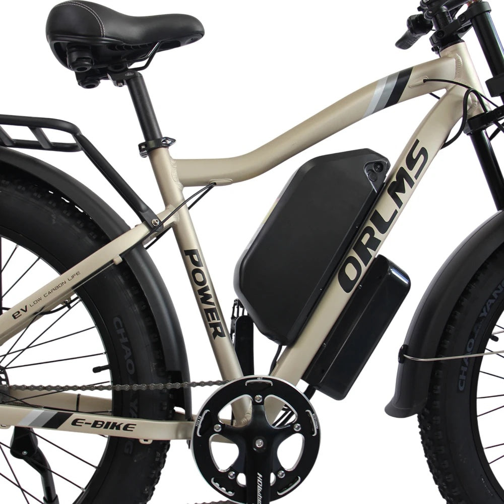 ORLMS MX500 26" Fat Tire Mountain Elektrofahrrad 2000W Doppelmotor 52V 25Ah Batterie