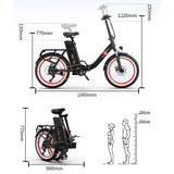 Körpergröße und empfohlene Höhe des OneSport OT16-2 faltbaren Pendler-E-Bikes