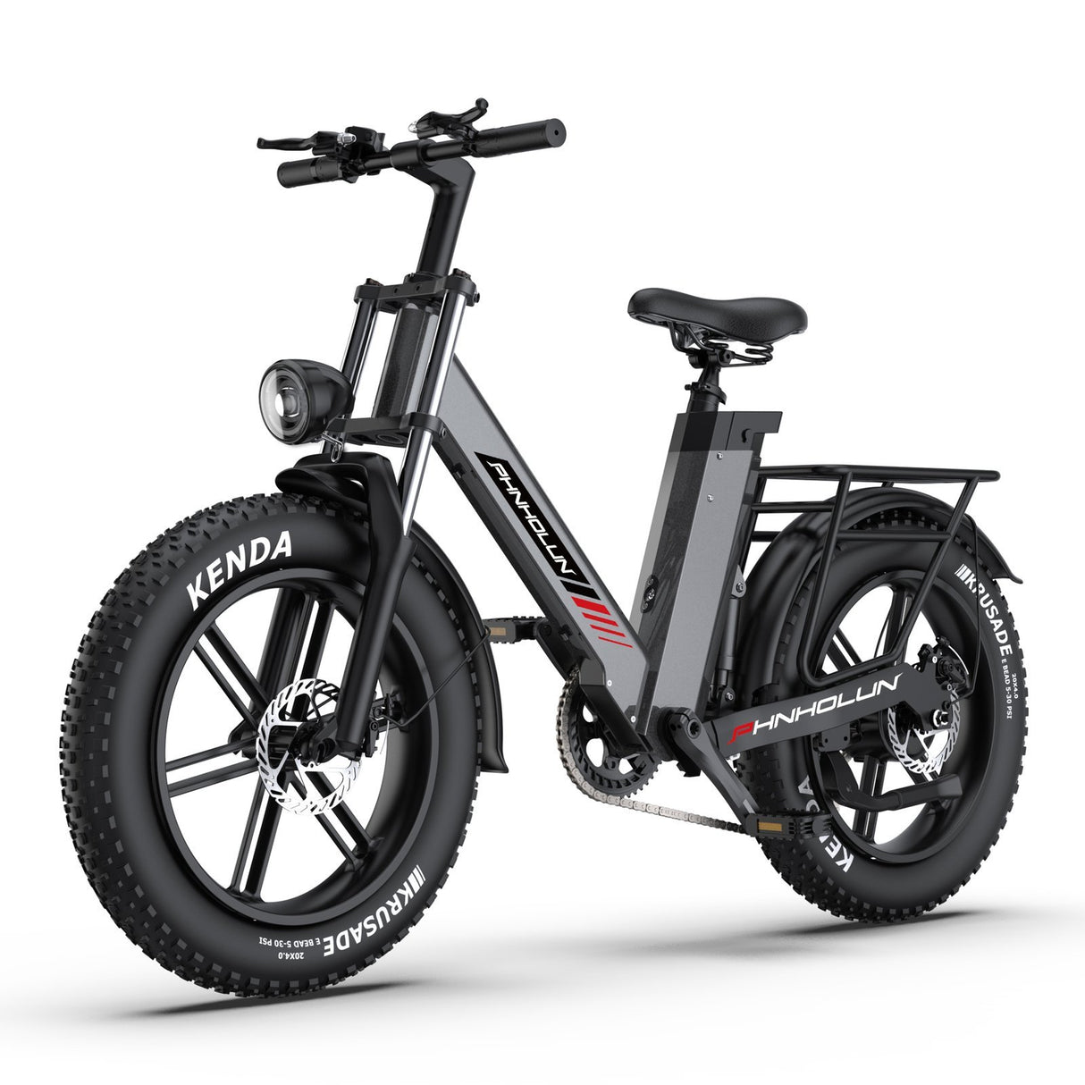 PHNHOLUN C6 Pro 20" Fat Tire Elektro-Citybike 1000W Motor 48V 17,5Ah Akku