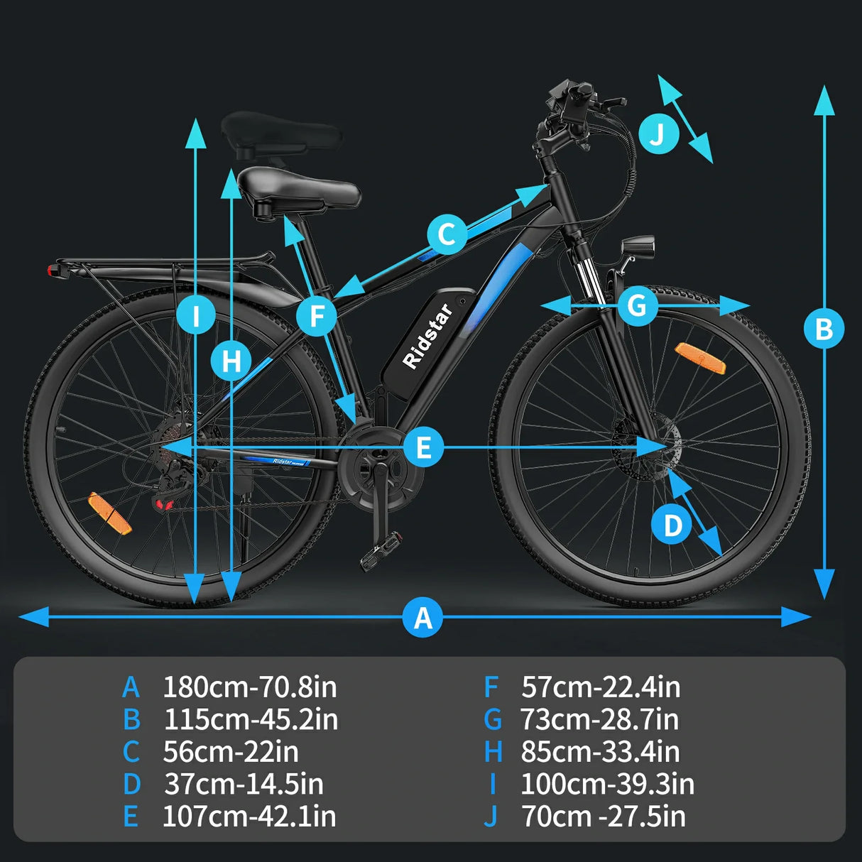 RIDSTAR S29 Pro 29" Elektrisches Mountainbike 1000W Motor 48V 15,6Ah Batterie