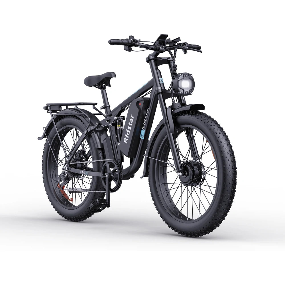 RIDSTAR E26 Pro 26" Fette Reifen E-Mountainbike 2000W Doppelmotor 48V 23Ah Batterie