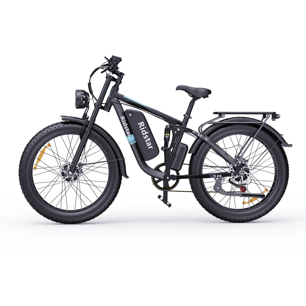 RIDSTAR E26 Pro 26" Fette Reifen E-Mountainbike 2000W Doppelmotor 48V 23Ah Batterie