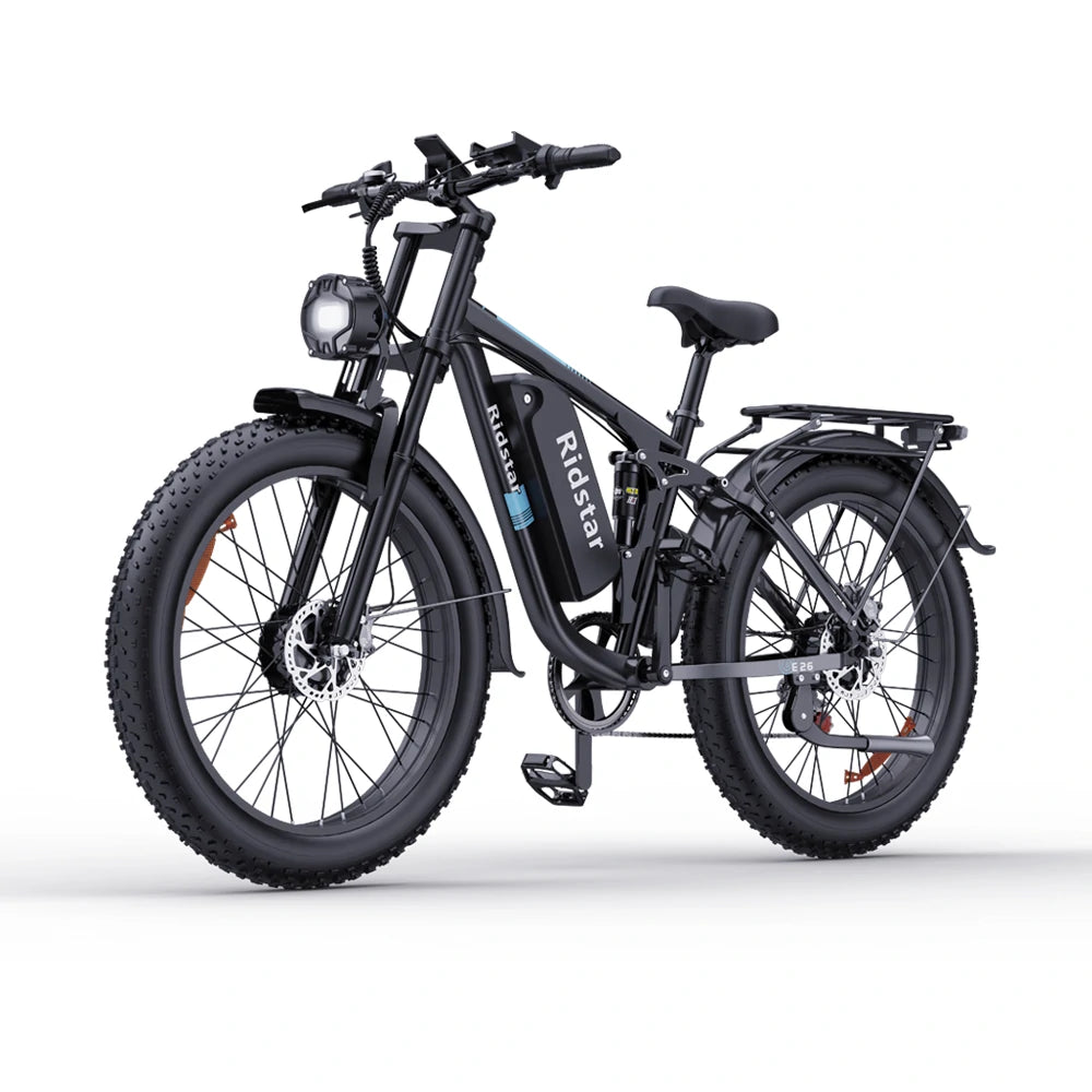 RIDSTAR E26 Pro 26" Fette Reifen E-Mountainbike 2000W Doppelmotor 48V 23Ah Batterie