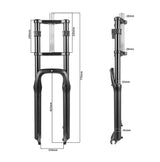 SHENGMILO S600 Elektrofahrrad-Stoßdämpfer Doppelschulter-Vorderradfedergabel