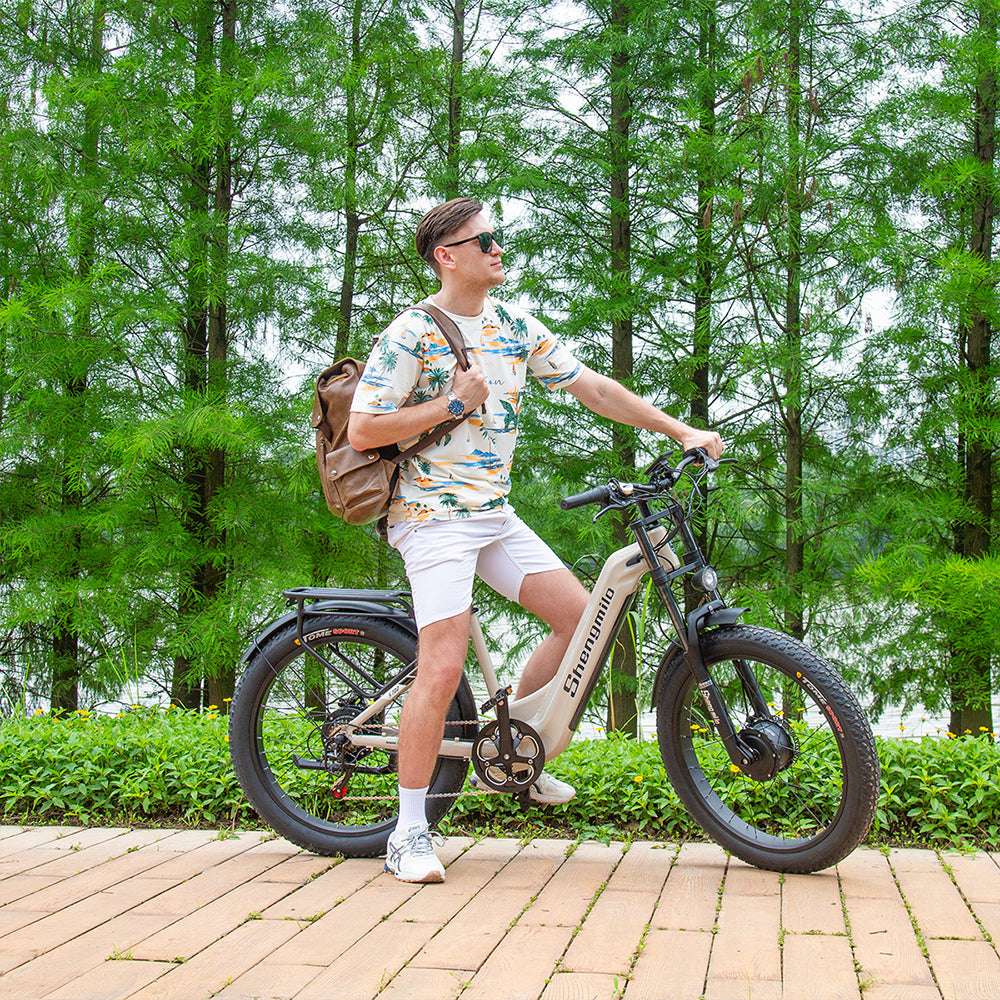 Shengmilo S700 26" Step-Thru Fat Tire Elektro-Citybike 1000 W*2 Doppelmotor 48 V 17,5 Ah Batterie