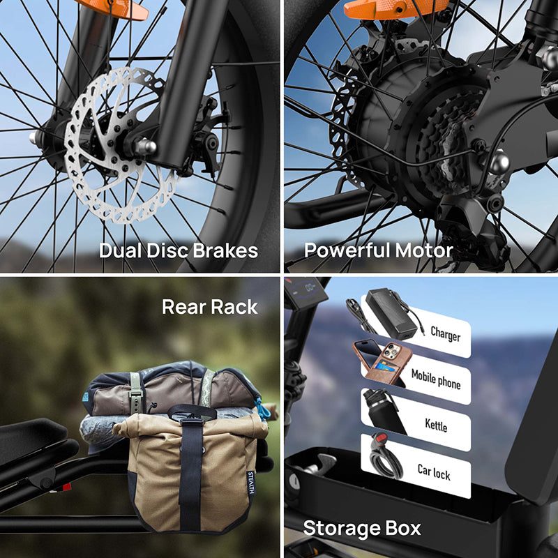 URLIFE T2 20" Off-Road Elektrofahrrad 250W Motor 48V 15.6Ah Batterie