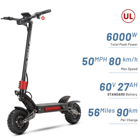 YUME Raptor 11" All-Terrain Elektro-Roller 3000W*2 Doppelmotoren 60V 27Ah/30Ah Batterie