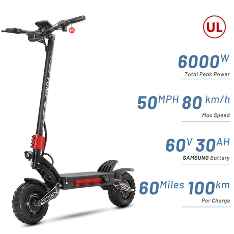 YUME Raptor 11" All-Terrain Elektro-Roller 3000W*2 Doppelmotoren 60V 27Ah/30Ah Batterie