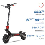 YUME Raptor 11" All-Terrain Elektro-Roller 3000W*2 Doppelmotoren 60V 27Ah/30Ah Batterie
