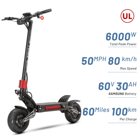 YUME Raptor 11" All-Terrain Elektro-Roller 3000W*2 Doppelmotoren 60V 27Ah/30Ah Batterie