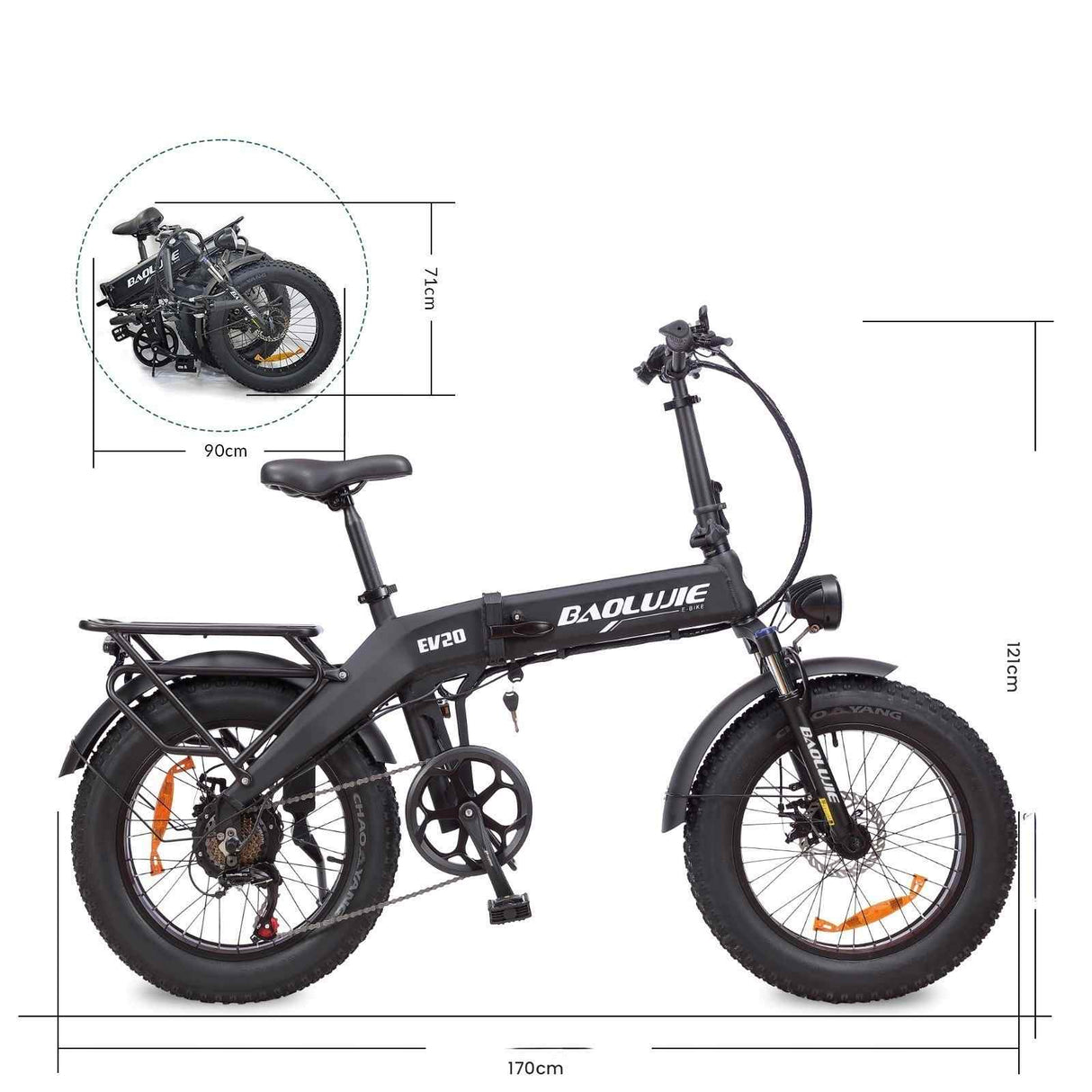 BAOLUJIE DZ2017 20" Mountainbike Elektrofahrrad 500W Motor 48V 12Ah Batterie