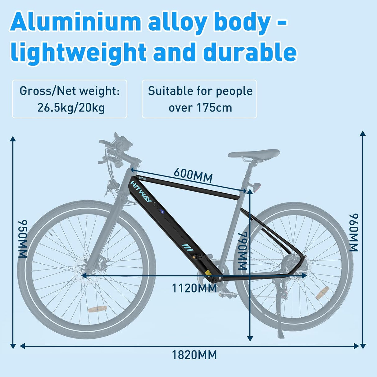 Hitway BK19 27.5" City Elektrofahrrad 250W Motor 36V 12Ah Batterie